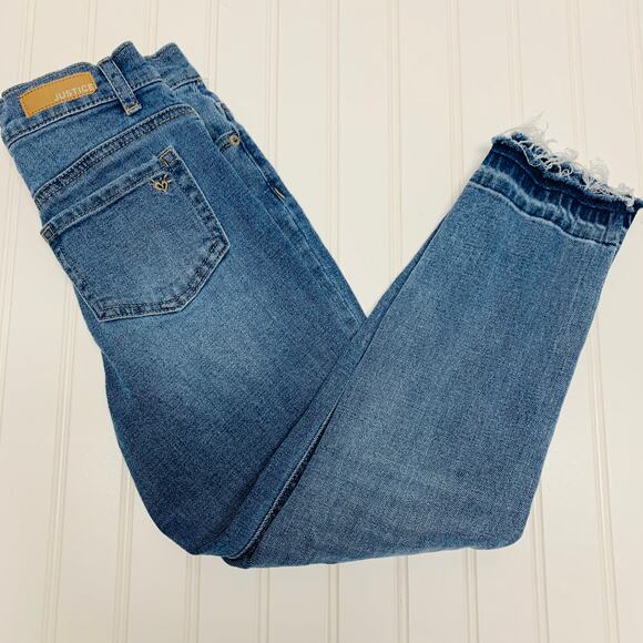 Justice Distressed Skinny Jeans Released Hem Sz 12 Slim - Picture 6 of 6